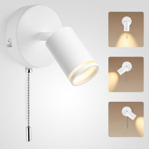 Subzonal-Applique Murale Int&eacute;rieure - Ajustable 350&deg;+90&deg; - Lampe Murale Avec Interrupteur - Douille Gu10 Max.50w - Blanc Mat Pour Chambre Salon Chevet - Ampoule Non Incluse - Neuf