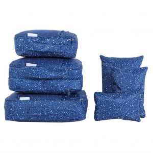 Hjlian Lot De 6 Sacs De Rangement Impermeables Pour Vetements De Voyage (Bleu Marine) - Neuf