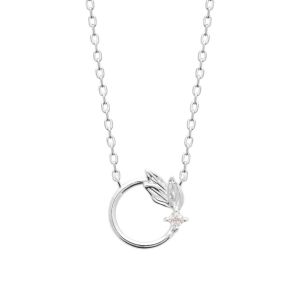 Collier Brillaxis Argent Feuille Oxyde - Neuf