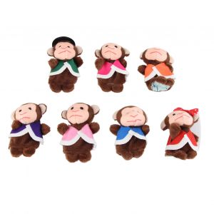 Lot de 7 marionnettes a doigts pour bebe singe, jeu interactif parent-enfant, jouets educatifs, animaux mignons, cadeau - Neuf