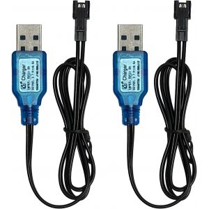 Kal-Chargeur Batterie 3.7v Avec Prise Sm-2p Câble De Charge Usb, Ni-Mh Battery Usb Charger Cable Chargeur Câble Rc Universel Pour Voiture Rc Bateau Drone Avions Rc Et Autres Jouets Télécommandés -2p-Kalanka - Neuf