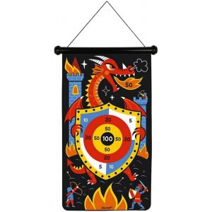 Eryi-- Jeu De Fléchettes Magnétiques Thème Dragons Et Chevaliers - Recto/Verso - Jeu D'adresse - Apprentissage Agilité Et Concentration - 6 Fléchettes - Dès 4 Ans, J02084, Blanc - Neuf