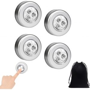 Eryi-4pcs Lampe Spot Led Autocollante Sans Fil - Veilleuse Adhésive À Piles Pour Placard, Entrée, Cuisine, Passage (Sans Batterie) - Neuf