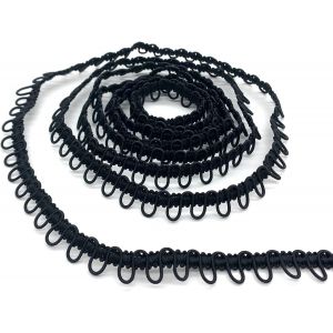 Boutonnière Élastique Cordon Avec Boutonnière Boucle Élastique De Collier De Corde Élastique De Boutonnière De 4,5 Mètres Pour Femmes,Décoration De Boutonnière Élastique Élastique (Noir) - Neuf