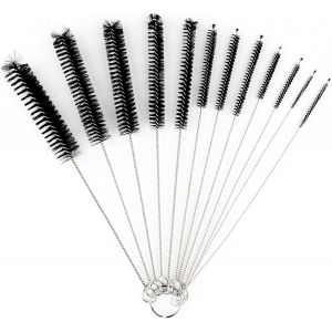 12 Pièces Goupillon Biberon Tube Brosse De Nettoyage,Bouteille En Verre Brosse Nylon,Goupillon Paille Brosse,Tube A Essai Verre Tuyau Brosse Nettoyage - Neuf