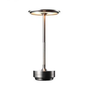1 Pièce Argent Lampe De Bureau Sans Fil Lampe De Bureau Rechargeable Usb En Métal À Intensité Variable - Neuf
