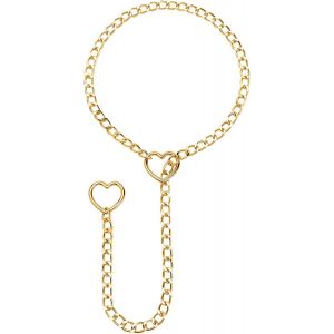 Trahoo-Or Slip Chaîne Collier Pour Femme Punk Choker Pendentif Collier Réglable Cuban Link Gothique Bijoux Pour Halloween - Neuf