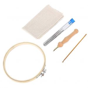 Punch Needle Broderie Kit Cerceaux Diy Laine Grossi&egrave;re Laiton Tube Fil Ciseaux Outils Ensemble - Neuf
