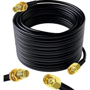 10M Antenne WiFi Extension C&acirc;ble, C&acirc;ble d&iquest;Extension RP-SMA,Rallonge Antenne WLAN, C&acirc;ble Coaxial RP-SMA,pour Pont de routeur LAN sans Fil et antenne cellulaire, Pas pour la t&eacute;l&eacute;vision - Neuf