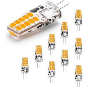 Sjzg-Ampoules Led G4, Ac/Dc 12v Led G4, 250lm Blanc Chaud 3000k Pas De Scintillement Ampoule Led,2w Remplace 20w Halog&egrave;ne,Pas De Variateur, Pour Hotte De Cuisine, Pack De 10 - Neuf