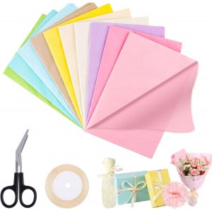 100 Feuilles De Papier De Soie 50x70 Cm, Papier Soie, Papier Soie Emballage, Papier De Soie Emballage Pour L'emballage De Noël Bricolage Cadeaux De Noël (10 Couleurs) - Neuf
