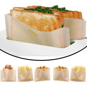 Lot de 6 sacs réutilisables pour grille-pain, micro-ondes, four et gril (16 x 16 cm) - Neuf
