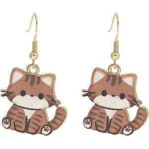 Kal-Boucles D'oreilles Pendantes Chat Adorables Femmes Amoureuses Animaux Félin Dessin Animé Bijoux Accessoires Remarquables Cadeaux Breloques - Neuf