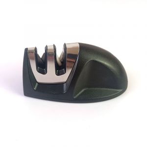 Aiguiseur De Couteaux De Cuisine Professionnel Noir 2 En 1, Aiguiseur Manuel Pour Couteaux En Acier Inoxydable Et En Céramique De Toutes Tailles, Base Antidérapante - Neuf
