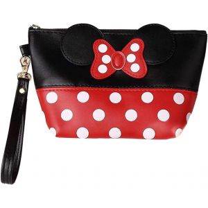 MAA-1 Pièces Trousse De Toilette Mick, Trousse De Rangement Pour Maquillage Mick,Sac Femme En Pu De Voyage À Pois Bowknot,Premium Quality Sac Grand Sac De Toilette - Neuf