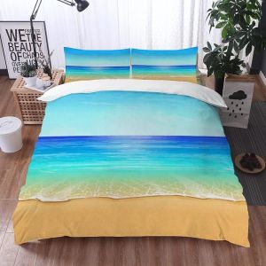 Housse De Couette X Vue Sur La Mer, D Imprim&iquest;&iquest;E Microfibre Parure De Lit Vue Sur La Mer Housse De Couettes Personne Avec X Taie D'oreiller X Cm - Neuf