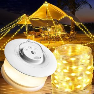 Kal-Guirlande Lumineuse De Camping,10m Usb Rechargeable Guirlande Lumineuse Exterieure Camping Escamotable Portable Étanche Ipx4,5 Luminosité Lampe Camping Pour Fête,Camping,Jardin,Pati Décor - Neuf