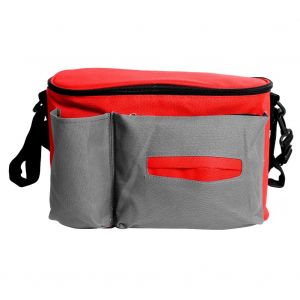 Sac A Bandouliere Multifonction Etanche Pour Poussette, Sac De Rangement Suspendu (Exterieur Gris, Interieur Orange) - Neuf