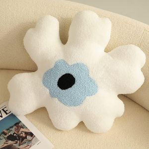 (Blanc et bleu) Coussin de taille en peluche pour le dos, oreiller de forme spéciale, oreiller créatif en forme de c?ur pour fille - Neuf