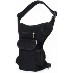 Kalanka-Toile Taille Pack Drop Leg Sac Pour Hommes Femmes En Plein Air Voyage Tactique Moto Vélo Vélo Randonnée Camping Cuisse Sacs Poche, Noir - Neuf