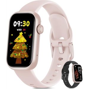 Shou-Montre Connectée Femme Homme Avec Appel Bluetooth,1,47'' Bracelet Connecté Fréquence Cardiaque,Spo2,Suivi Sommeil,Montre Podometre Sport,Etanche Ip68 Smartwatch,Or Rose/Pastelrosa - Neuf