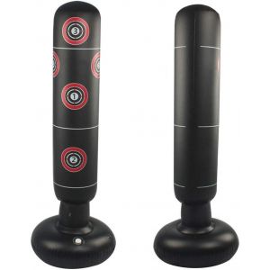 Sac De Frappe Gonflable 125 Cm/160 Cm Pour Boxe, Karat&eacute;, Tae Kwon Do, Kickboxing, Muay Thai &iquest; &Eacute;quipement D'entra&icirc;nement &Agrave; Domicile Et Arts Martiaux &iquest; Cadeau Pour Gar&ccedil;ons Et Filles - Neuf