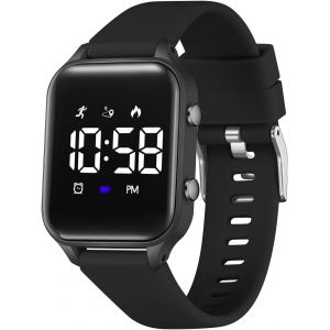 Jgd-Montre Digitale Enfant Avec Chronom&egrave;tre, Eclairage, Alarme, Date,Podom&egrave;tres Marche Non Connect&eacute;-Montres Sport Pour Fille Garcon Avec Bracelet En Silicone - Neuf