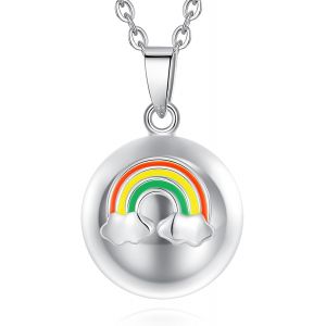 Collier Bola De Grossesse Pour Femme Maman, Pendentif Boule Carillon Musical Pour Femme Enceinte Future Maman Cadeau Original Bijoux, 114cm+76cm - Neuf