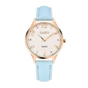 Gaiety Femmes Mode Casual Pu Cuir Montre Analogique Quartz Montre-Bracelet (Bleu Ciel) - Neuf