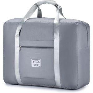 Nzqaf-Pliable Sac De Voyage 45l Sac Bagage 55 X 40 X 20 Cm Sac À Bandoulière Sac De Sport Sac Weekend Homme Femme Rangement Grande Taille Sac Cabine Avion Valise Organisateur Valise Voyage (Gris) - Neuf