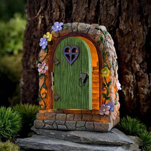 NouvelHorizonstore-Portes et Fen&iquest;&ordm;tre de F&iquest;&iquest;e avec Lampe Solaire Figurine Miniatures Lumineux,3D Statues Arbre de F&iquest;&iquest;e GNOME Elfe Fen&iquest;&ordm;tre et Porte Miniature,D&iquest;&iquest;coration de Jardin Exterieur d'arbre de Por - Neuf