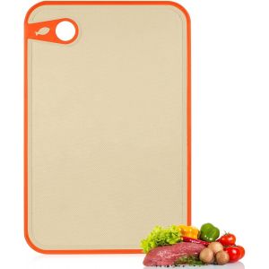 Lot De Planches À Découper En Plastique Pour Cuisine, Antidérapantes, Sans Bpa, Avec Rainure Pour Jus Et Ail, Pour Viande, Pain, Légumes (35 X 23 Cm) - Neuf