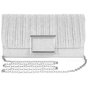 RFCBC-Pochette Élégante pour Femme, Sac de Soirée Brillant, Sac à Main Enveloppe Argenté, Petit Sac de Mariée, Sac à Main pour Fête et Mariage, Sac à Chaîne - Neuf