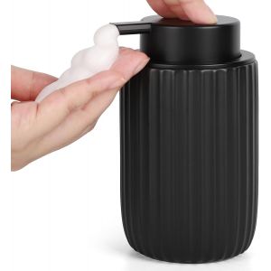 SJZG-Distributeur Savon Mousse, 320Ml Pousse Mousse Distributeur, Distributeur Gel Douche Avec T&ecirc;te De Pompe En Mousse, Distributeur Savon Noir, Accessoires Salle De Bain - Neuf