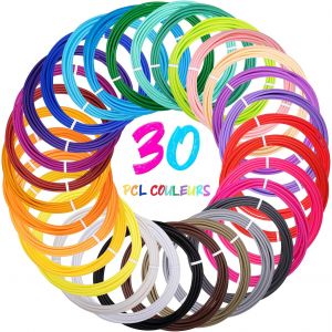 Mevronisshop-30 Couleurs Pcl Filament Pour Basse Temp&eacute;rature Stylo 3d, 1,75 Mm 3d Pen Filament Pcl, 10 Pieds Par Couleur Total 300 Pieds, Incompatible Avec 3d Doodler Start + Pen - Neuf