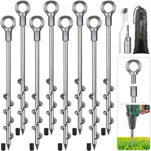 Yemaesre-Lot De 8 Piquets De Tente - Piquets De Tente Solides - Ancrage Au Sol En Métal - Pour Camping, Extérieur, Randonnée, Trampoline, Tente, Abri De Jardin - Neuf