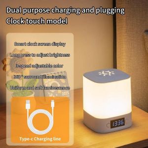 Ore-Lampe De Table Led Rechargeable,Horloge,Écran D'affichage De L'heure,3 Couleurs,Lampe De Bureau,Télécommande,Capteur Tactile,Lampe De Nuit,Décoration De Chambre À Coucher-3128 No Rmote- - Neuf