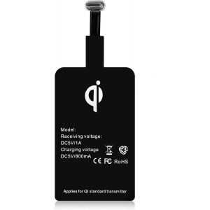 JGD-R&eacute;cepteur de charge sans fil USB-C Qi 1300 mA pour Samsung Galaxy S21, A52s, A72, A32, A12, A51, A50, Google Pixel, Huawei, LG, Sony - Adaptateur ultra fin pour chargement sans fil - Neuf