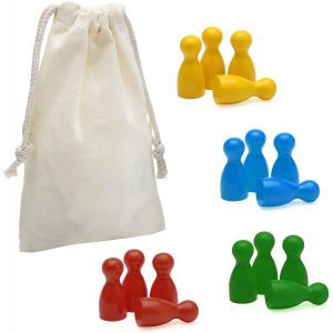 Eryi-Lot De 160 Figurines En Bois Pour Jeux De Société - 160 Cônes De Paille Et 16 Dés En Bois - Figurines Colorées Avec 1 Sac De Cône De Paille 25 X 12 Cm - Jeu De Figurines Pour Jeux De Société - Neuf