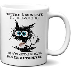 Eryi-Céramique Tasse-Mug Cadeau Humour - Touche À Mon Café Et Je Te Claque - Original Amusant Rigolo - Neuf
