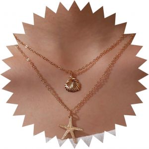 Kal-Collier Boho Étoile De Mer Collier Ras Du Cou En Coquillage Collier Pendentif Étoile De Mer Collier Chaîne Étoile De Mer Bijoux Pour Femmes Et Filles - Neuf