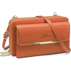 RFCBC-Sac Téléphone Portable Femme RFID Blocage Portefeuille Femmes Petit Sac Bandoulière Grande Capacite Porte Monnaie Femme en Cuir Pochette Telephone Portable avec Porte-Cartes etBandoulière - Neuf