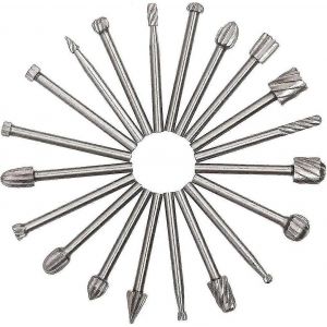 20 pcs hss meules rotatives,meule diamantée,meule de bois avec tige de 3 mm pour dremel,accessoires dremel rotar - Neuf