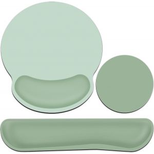 Ensemble De Tapis De Souris, Tapis De Souris 3-En-1 Avec Coussin En Gel + Repose-Poignet Pour Clavier + Sous-Main, Tapis De Souris Antid&eacute;rapant, Tapis De Souris Ergonomique, Soulagement De La - Neuf