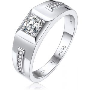 Asas-Moissanit Bague De Fiançailles Paire D'argent 925 Bague De Fiançailles Hommes Bague De Fiançailles Ensemble Diamant Noir Bague D'amitié - Neuf