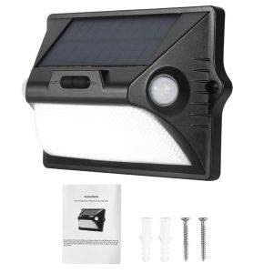 Hjlian Applique Murale Solaire Ip65, Haute Luminosite (2,6 H) Et Economie D'energie (32 H). Capteur Solaire. - Neuf