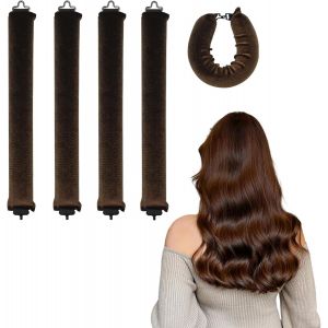 Kal-Bigoudis Sans Chaleur, 4 Pièces Sommeil Doux Overnight Heatless Hair Curlers Boudin Cheveux, Bigoudis Cheveux Femme Overnight Blowout Pour Grandes Boucles Outils De Coiffure Bricolage - Neuf