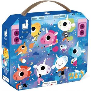 ERYI-- Puzzle Concert Rock Licornes - Puzzle 24 Pièces En Carton Fsc - Développe Patience Et Concentration - Fabriqué En France - Puzzle Enfant Dès 3 Ans,J02544, Bleu - Neuf