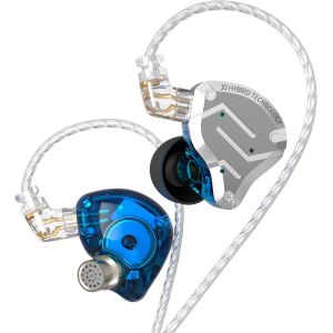Kz Zs10 Pro Ecouteurs Filaires Avec Micro Ecouteurs Gaming 4Ba+1Dd Pour Jeux 5 Drivers Iem En Inox Et Résine Avec Cable De 2Pin Détachable En Ofc - Neuf