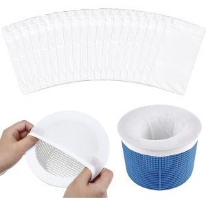 Lot de 20 Chaussette Skimmer Piscine,Chaussettes Filtre Piscine Pool Prefiltre Skimmer de Surface Intex,Nettoyage et Accessoires pour Filet Piscine,Balle Filtrante Floculant Panier Net Skim Flottant - Neuf